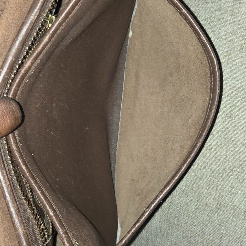 Coach Black Leather Messenger Crossbody with Brass Hardware - Picture 10 of 13